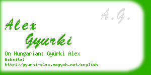 alex gyurki business card